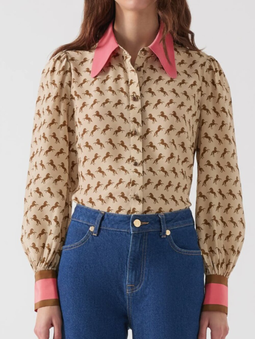 Sonya Horse Print Silk Shirt  from LK Bennett